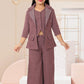 Maroon Blazer Co-ord Set with Embellished Lapel for Girls