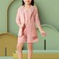 Blush Pink Sleeveless Blazer & Shorts Co-ord Set for Girls