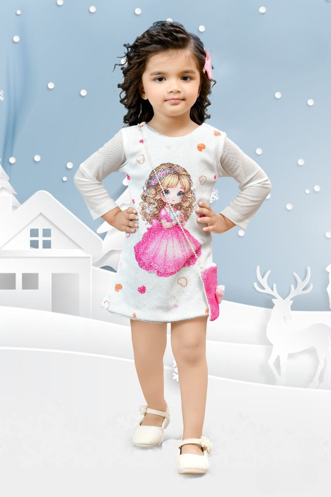 White Princess Cartoon Birthday Dress