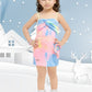 Multicolor Tie-Dye Strap Dress with Mini Bag for Girls