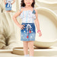 Rust Girls’ Corduroy A-Line Dress with Embellished Pockets & Appliqué