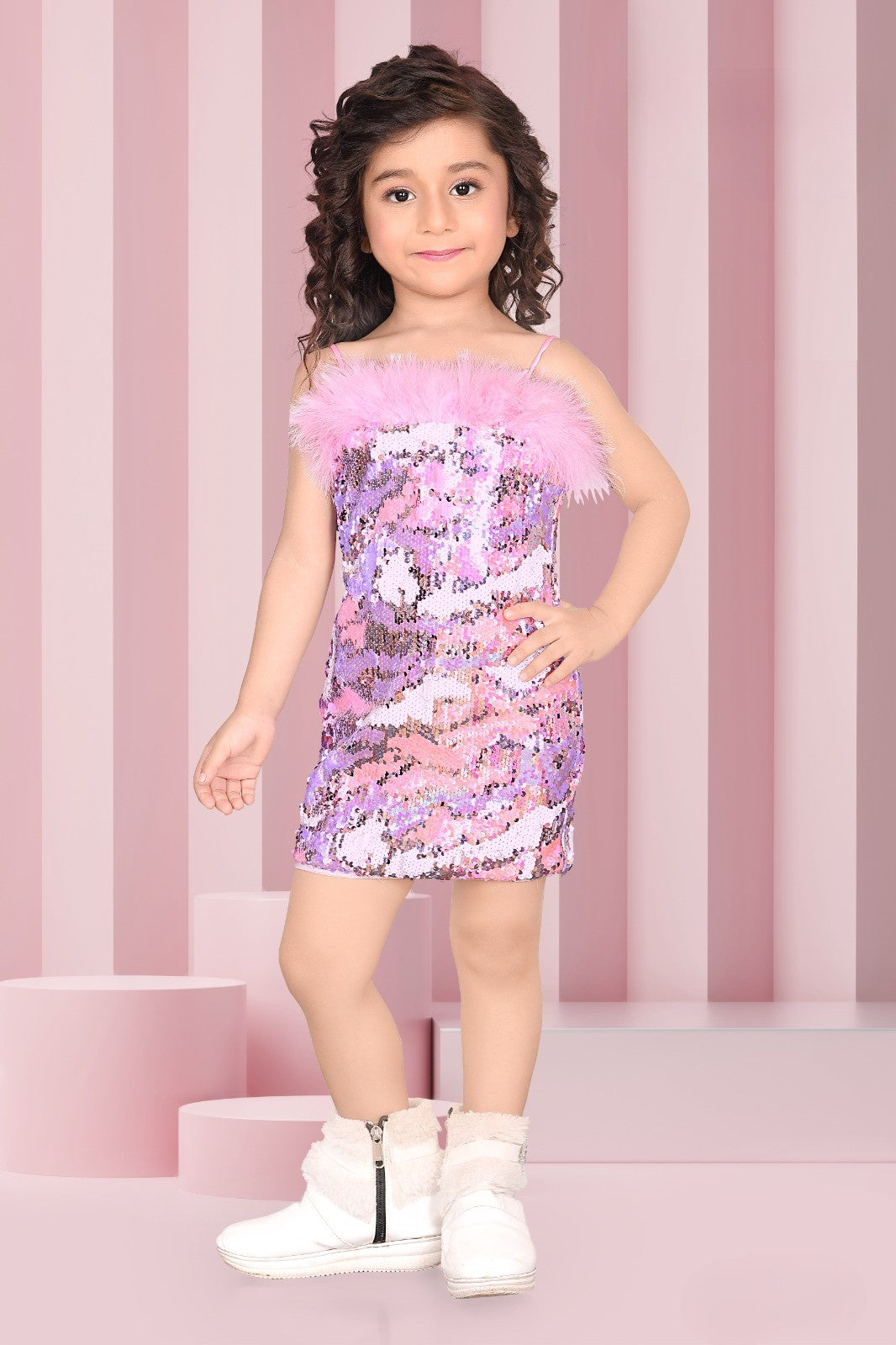 Pink & Purple Sparkle Princess Party Dress