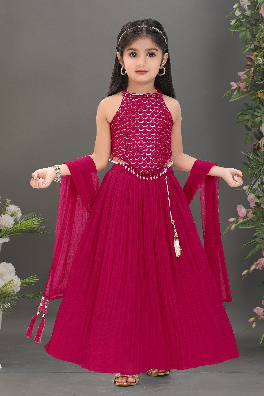Magenta Princess Celebration Halter Gown