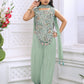 Mint Green Sparkle Embroidered Dhoti Set