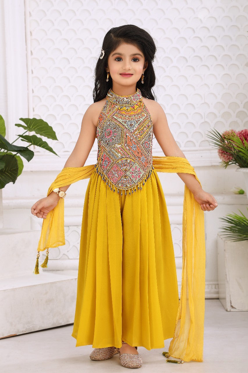 Yellow Princess Glam Palazzo Set