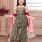 Mehendi Green Mughal Jumpsuit with Dupatta