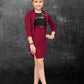 Maroon Glam Sequin Panel Party Dress with Jacket for Girls