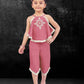 Pink Princess Lace Trim Festive Top & Pant Set