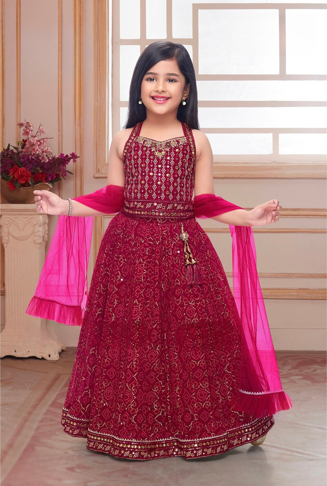 Rani Mirror Glimmer Halter Lehenga Set