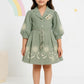Sage Green Princess Embroidered Blazer Dress