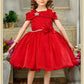 Red Princess Bow Shoulder Party Dress