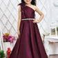 Wine Glam One Shoulder Party Gown