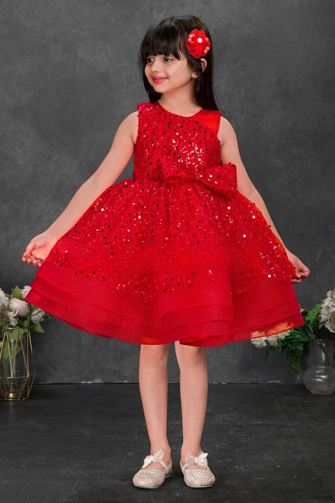 Red Sparkle Princess Party Dress