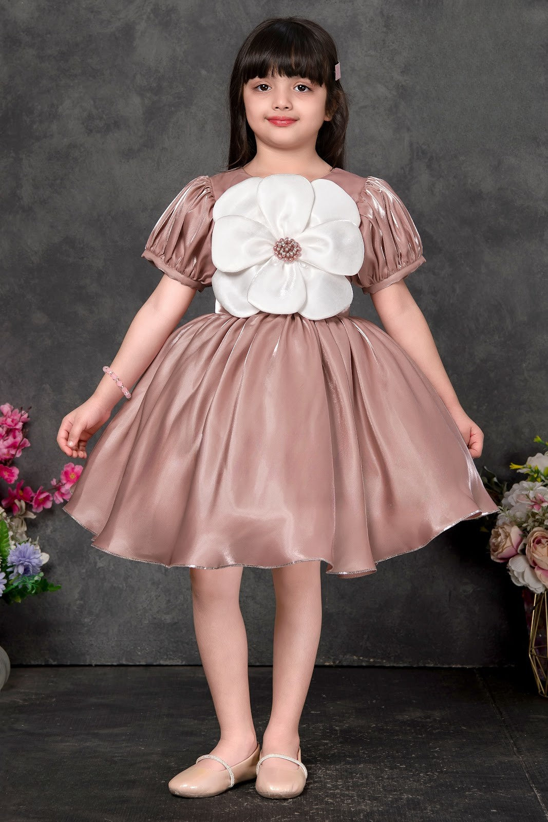 Rose Gold Princess Blossom Party Dress