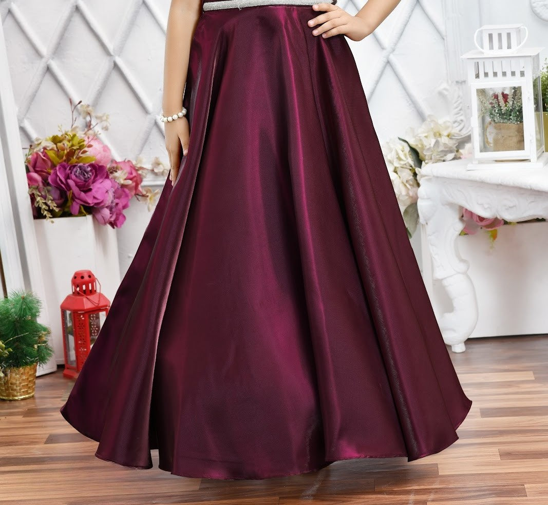 Wine Glam One Shoulder Party Gown