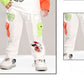 White Neon Fun Cartoon Print Casual Set
