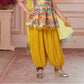 Multicolor Zigzag Peplum with Mustard Patiala Set