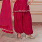Rani Pink Mirror-Embroidered Kurti with Pleated Balloon Pants