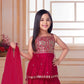 Rani Pink Mirror-Embroidered Kurti with Pleated Balloon Pants