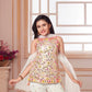 Cream Mirror-Embroidered Flared Sharara Set