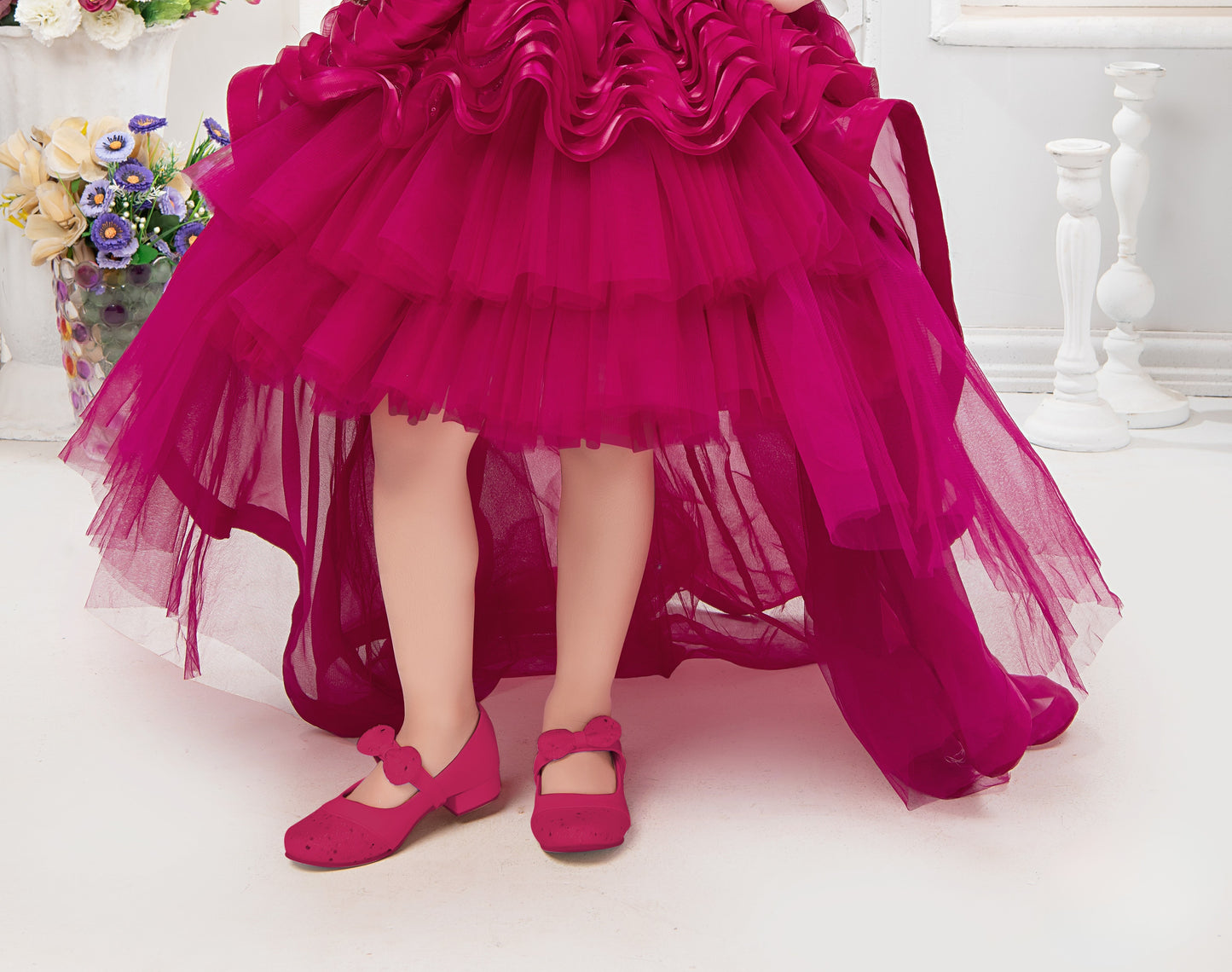 Magenta Princess Glam High-Low Party Dress