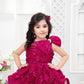 Magenta Princess Glam High-Low Party Dress