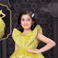 Yellow Princess High-Low Ruffle Party Dress