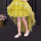Yellow Princess High-Low Ruffle Party Dress