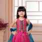 Rani Pink & Teal Boho Mirror-Embroidered Garba Lehenga Set