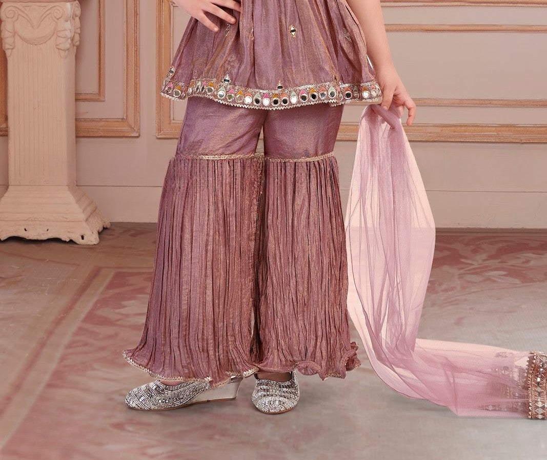 Mauve Sparkle Princess Palazzo Set