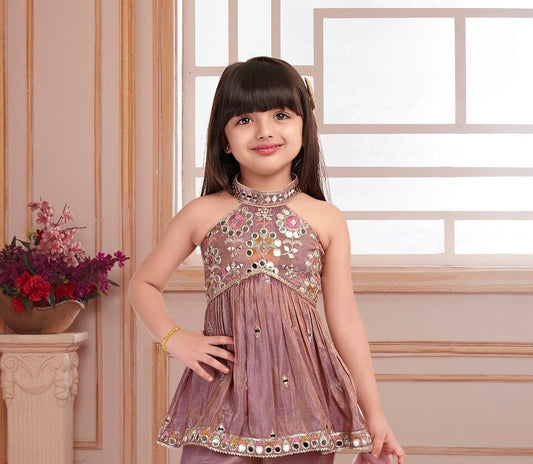 Mauve Sparkle Princess Palazzo Set