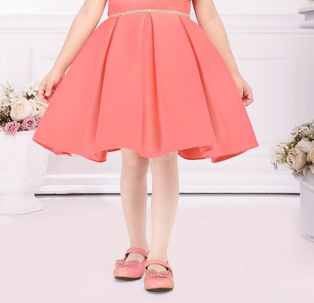 Tomato One-Shoulder 3D Floral Party Dress