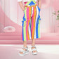 White Rainbow Striped Party Glam Jumpsuit