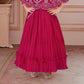 Rani Pink Girls’ Embroidered Cape Gown Set
