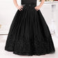 Black Girls’ Floral-Appliqué Gown with Detachable Sleeves