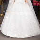 White Cape Gown with Embellished Shoulder Flower