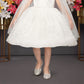 White Embellished Cape Gown with 3D Flower Shoulder