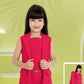 Red Sleeveless Top & Shorts Set with Matching Waistcoat