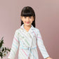 White Multicolor Striped Blazer-Style Dress with Belt & Sling Bag