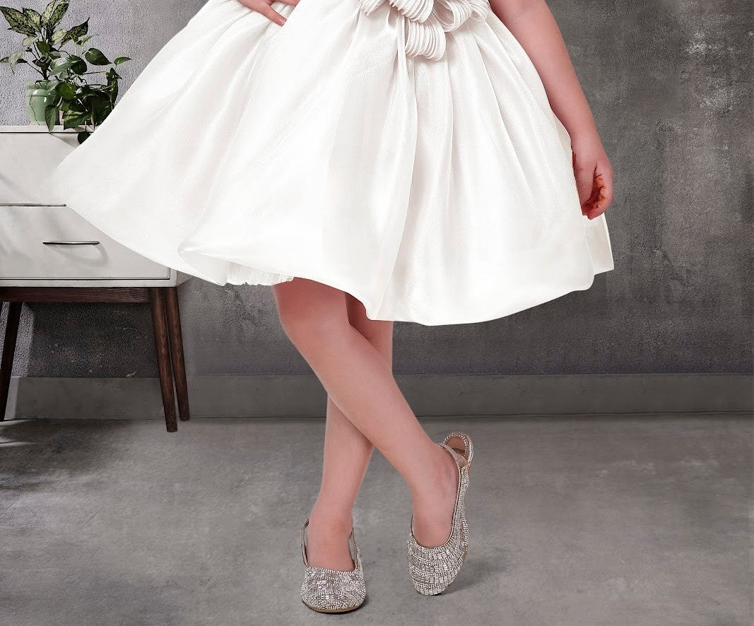 Cream One-Shoulder Designer Party Dress