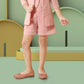 Blush Pink Sleeveless Blazer & Shorts Co-ord Set for Girls