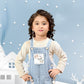 Light Blue Denim Dungaree with Beige Full-Sleeve Top