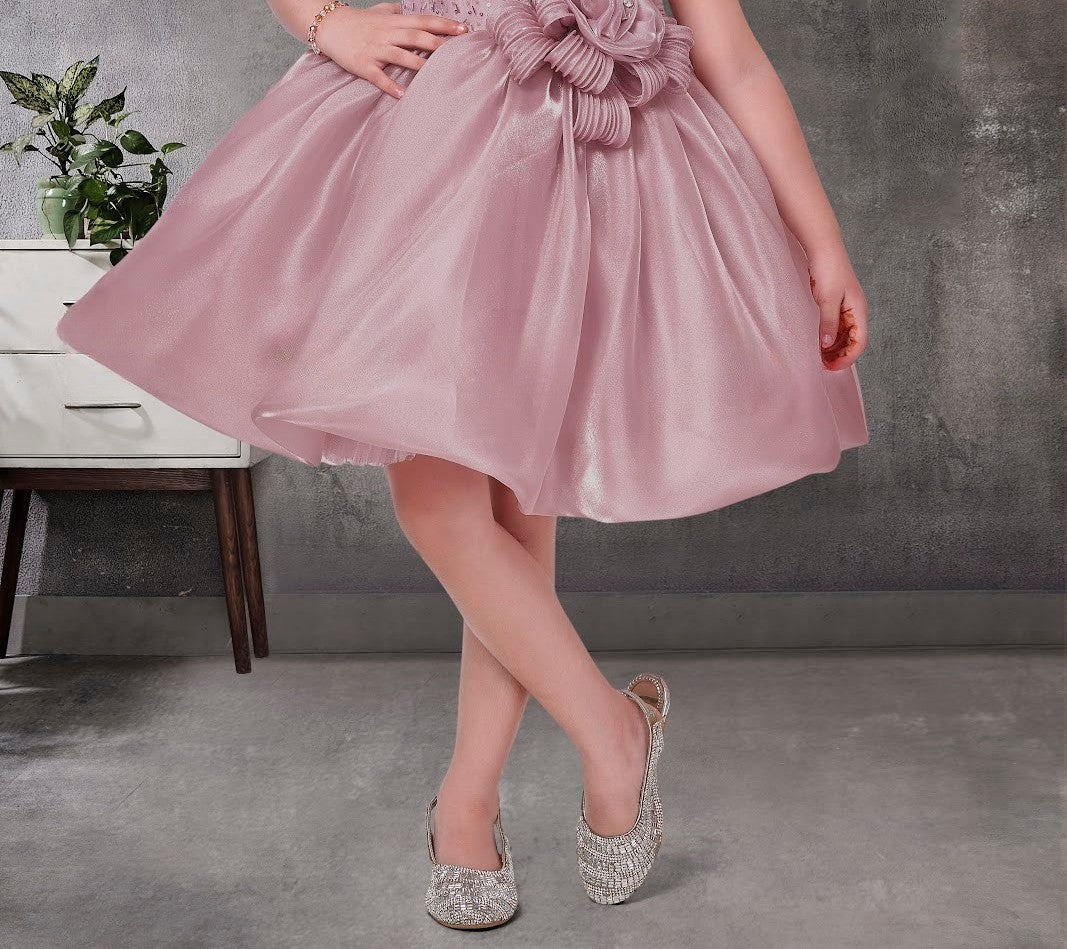 Light Peach One-Shoulder Designer Party Dress