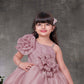 Light Peach One-Shoulder Designer Party Dress