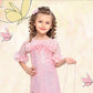 Blush Pink 3D Floral Sequin Party Dress with Purse