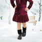 Maroon Velvet Sequin Pleated Dress for Girls