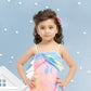 Multicolor Tie-Dye Strap Dress with Mini Bag for Girls