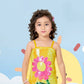 Yellow Sequin Flower Princess Party Dress