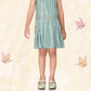 Sea Green Girls’ Sleeveless Gathered Party Dress