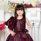Wine Sequin One-Shoulder Gown
